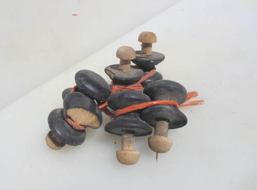 Vintage wooden dresser knobs - wooden,