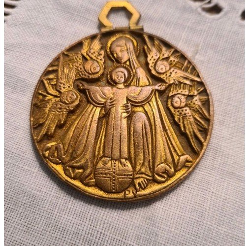 Religious madonna child - &, crib
