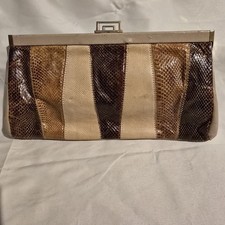 Vintage Jane Shilton Leather Snakeskin Clutch Bag