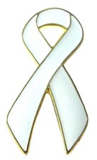 White Awareness Ribbon Pin