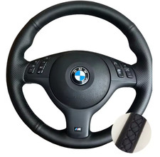 BMW Leather Steering Wheel Cover: E46 E39 330i 540i 525i 530i 330Ci M3 [UK]