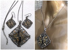 Necklace Earrings Set Tribal Aztec Bohemian Egyptian Hippie Boho Surf Beach 