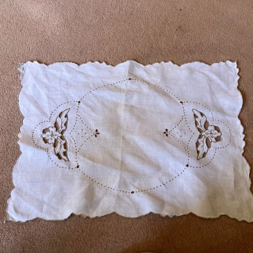 Vintage cutwork tray - vintage,