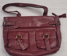 Vintage Joshua Taylor Handbag Leather Bag Burgundy Red