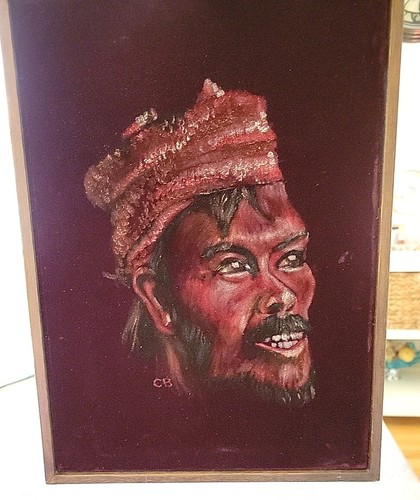 Vintage man painting dark - man,