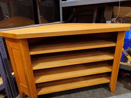 Solid oak corner shelving - solid, tv