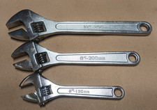 Set of 3 x Adjustable Spanners Wrenches 6" 8" 10" 150mm 200mm 250mm Unbranded