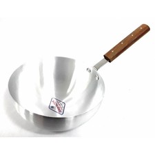 Deep Aluminium Biryani Pan with Wooden handle Restaurant Catering 24cm / 26cm