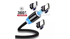 Magnetic USB Cable Charger Lead Wire USB C 3 in 1 Fast Charging Phone Micro USB