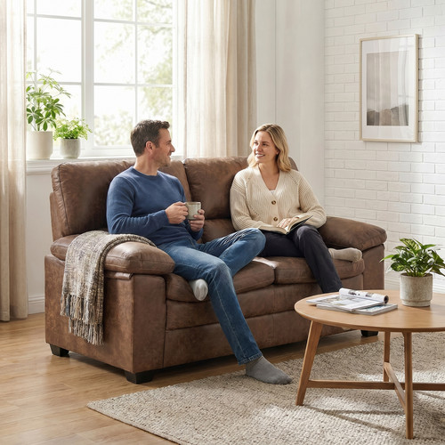 Faux leather sofa suite - faux,