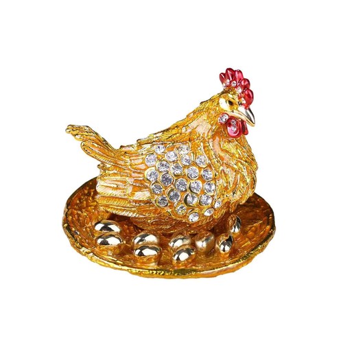 Hen hatching eggs jewelry box - hen,