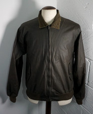 Mens Fred Perry Made in England Brown Waxed Bomber Jacket - Size Medium