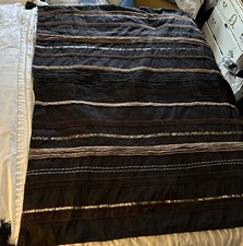 Brown Gold Sequin LinedLarge Throw Velvet Single Sofa 60x50”Vgc Primark