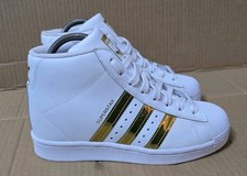 BRAND NEW ADIDAS SUPERSTAR UP WEDGE TRAINERS SIZE UK 5.5 GOLD & WHITE RARE MINT
