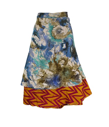 Knee length sari silk wrap - knee,
