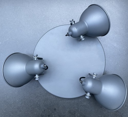 Grey matt round light triple - 3-light,