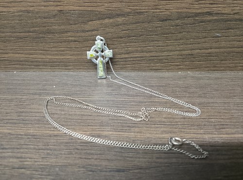 Silver necklace celtic cross - celtic,