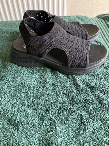 Black skechers sandals - black,