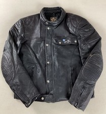 Vintage Leather Biker Jacket Cafe Racer Jacket Black EU Size 50 44”