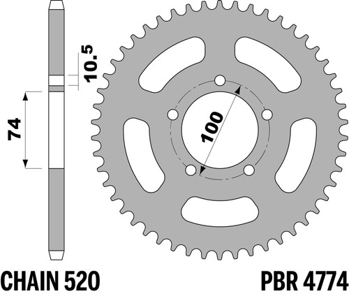 Pbr rear sprocket - rear, black