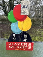 Superb Players Weights Cigarette Advertising Showcard 