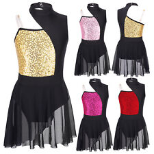 UK Lyrical Dance Dress Girls Contemporary Ballet Tutu Skirt Performance Costumes