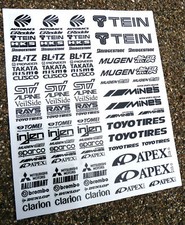 10th scale RC Drift stickers decals black on clear vinyl drift sponsor logos