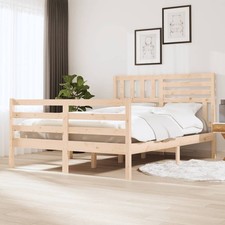 Bed Frame Solid Pinewood Brown