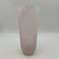 Tall Pink Crackle Art Glass