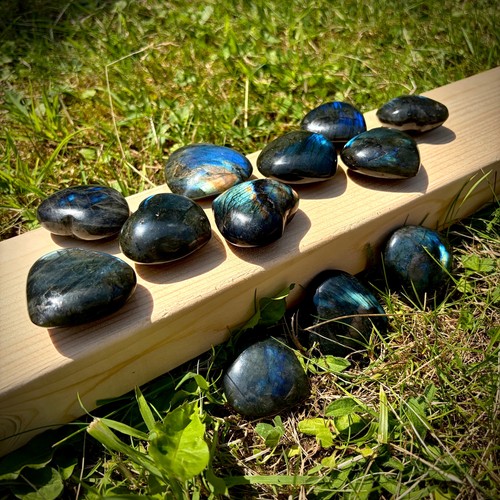 Labradorite crystal hearts - hearts, 5-6