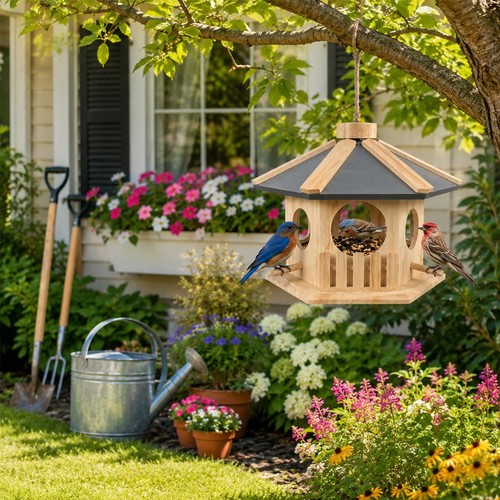 Wooden hanging bird - wooden, table