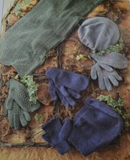 (112) Knitting Pattern - Ladies Men DK Gloves Mitts Scarf Balaclava Beret S M L