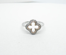 Clogau Gold Silver & 9ct Rose Gold White Topaz Tudor Court Ring Size N