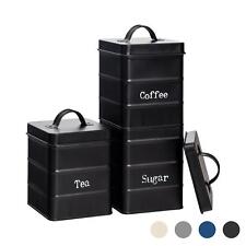3x Tea Coffee Sugar Canisters