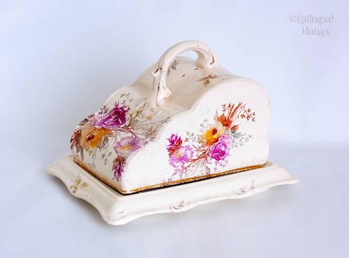 Antique porcelain cheese - porcelain,