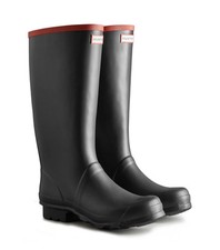 Hunter Argyll Full Knee Rubber Black Wellington Boots  size  5 