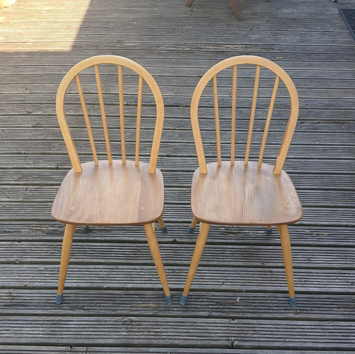 Pair vintage ercol dining - pair,