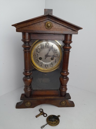 Vintage mantle clock tall - mantle, 14"