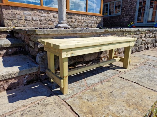 Wooden bench handy patio