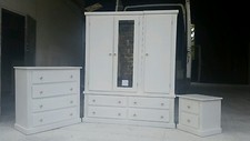 HANDMADE (WHITE) 3 PIECE BEDROOM SET (MIRRORED WARDROBE) NOT FLAT-PACK!!!!