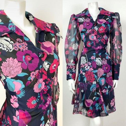 Vintage 60s 70s blue pink - vintage,