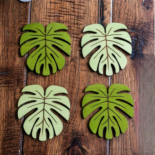 Set six wooden green - of,