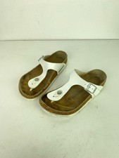 Birkenstock White Buckle Footbed Toe Post Sandals UK 3.5