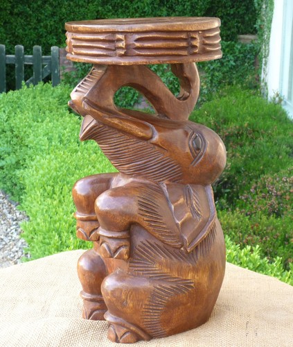 Wooden lamp table plant stand