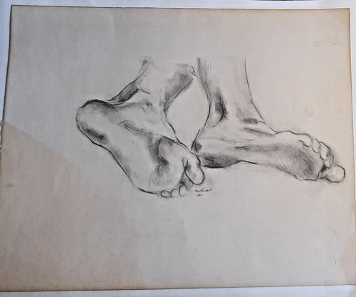 Midcentury pencil drawing - midcentury,
