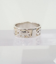 Fabulous Elephants Trail Band Ring 925 Silver Size S1/2~T Weight 5.90 g #21081