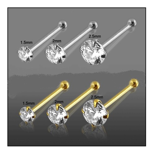 22g 6mm 14k solid - 14k, white