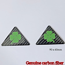 2 x Alfa Romeo Quadrifoglio carbon fiber Badges Stickers Emblems Cloverleaf QV