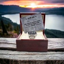 Gift For Dad - Luxury Gift Watch Set - Personalised Message Card - Gift From Son