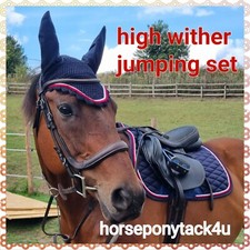 matching set high wither jumping cut Saddlecloth fly veil set cloth numnah pad